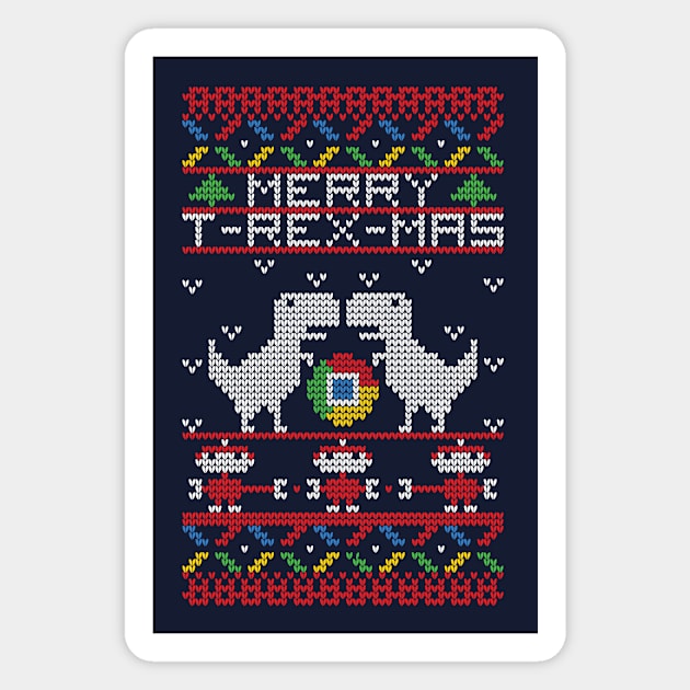 T-Rex-Mas Ugly Christmas Sweater Magnet by maped